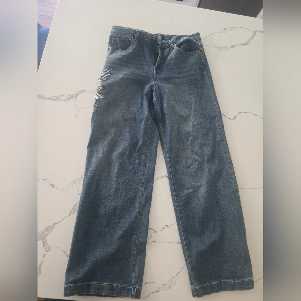 Ed Hardy Blue Jeans with Tattoo-Inspired Lining Sz30 - Picture 5 of 8